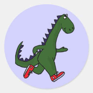BC- Funny Jogging Dinosaur Stickers