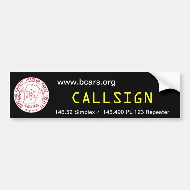 BCARS Bumper Sticker 2012-101 Black BG (Front)