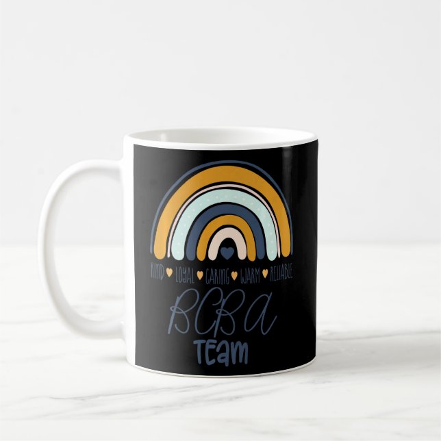 Bcba Team Boho Rainbow Rbt Aba Applied Behaviour A Coffee Mug (Left)