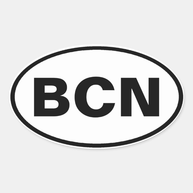 BCN Oval Decal Oval Sticker (Front)