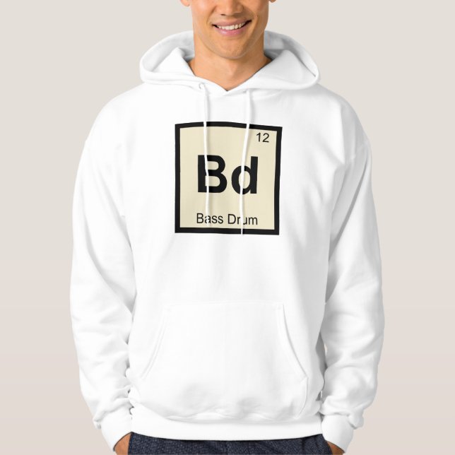 Bd - Bass Drum Music Chemistry Periodic Table Hoodie (Front)