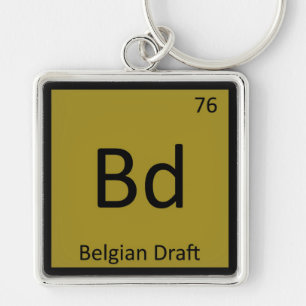 Bd - Belgian Draught Funny Chemistry Element T-Shi Key Ring