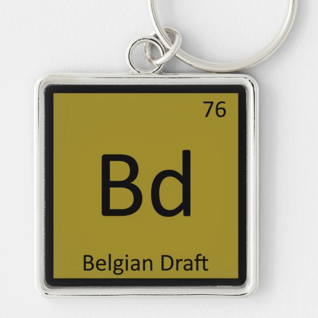Bd - Belgian Draught Funny Chemistry Element T-Shi Key Ring (Front)