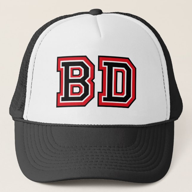 "BD" Monogram Trucker Hat (Front)