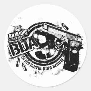 BDA 9 Classic Round Sticker Sticker