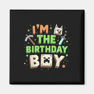 Bday Party I'm The Birthday Boy Video Gamer Pixel  Magnet