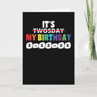 Bday Tuesday February 2nd Twosday Birthday 2022 Card
