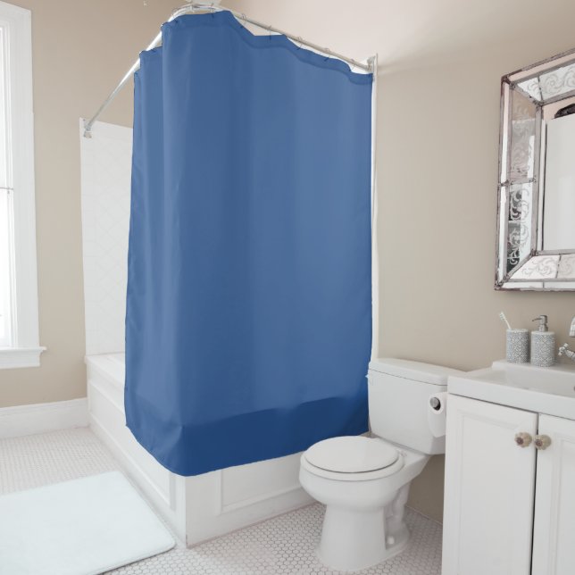 B'dazzled blue (solid colour)  shower curtain (In Situ)