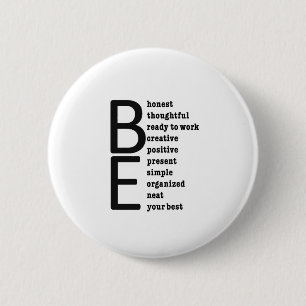 BE... 6 CM ROUND BADGE