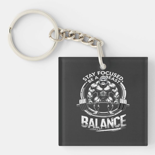 Be a Beast Gym Motivation Tee Key Ring (Front)