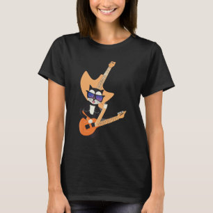 Be a Cat That is Cool Playing Guitar Abstract T-Shirt