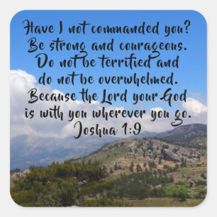 Be A Confident Christian Joshua 1:9 Bible Square Sticker