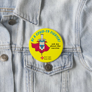 Be A COVID Fighter Vaccine Reminder 7.5 Cm Round Badge