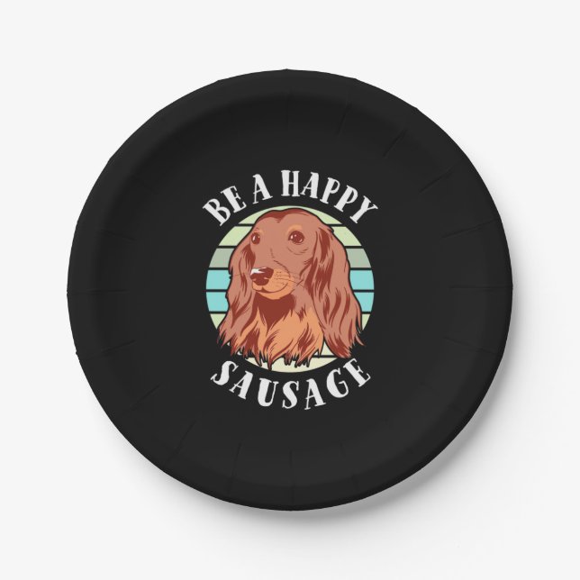 Be A Cute Sausage Dog Paper Plate (Front)