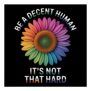 Be A Decent Human It's Not That Hard Poster