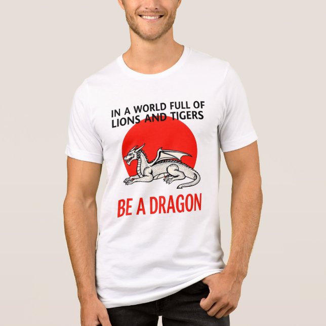 Be a Dragon - Unique Fantasy design Tri-Blend Shirt (Front)