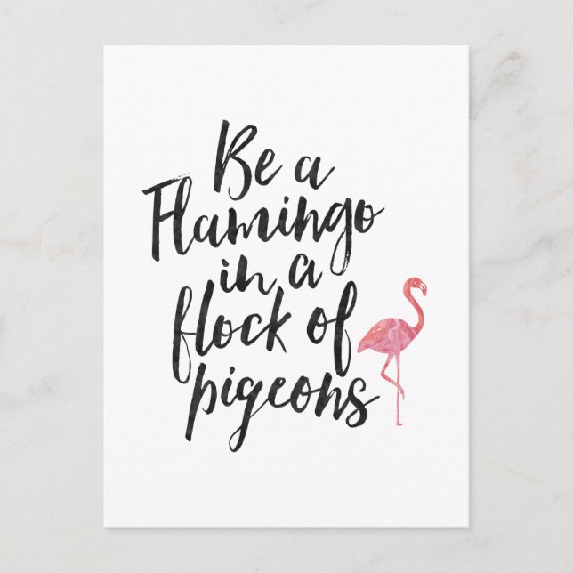 Be A Flamingo - Inspirational Card (Front)