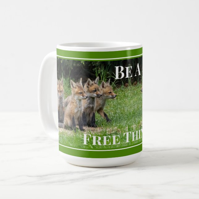 Be A Free Thinker Fox Coffee Mug (Front Left)