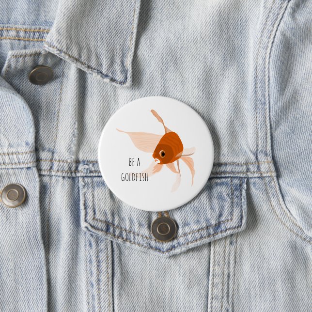 be a goldfish orange black modern illustration 7.5 cm round badge (In Situ)