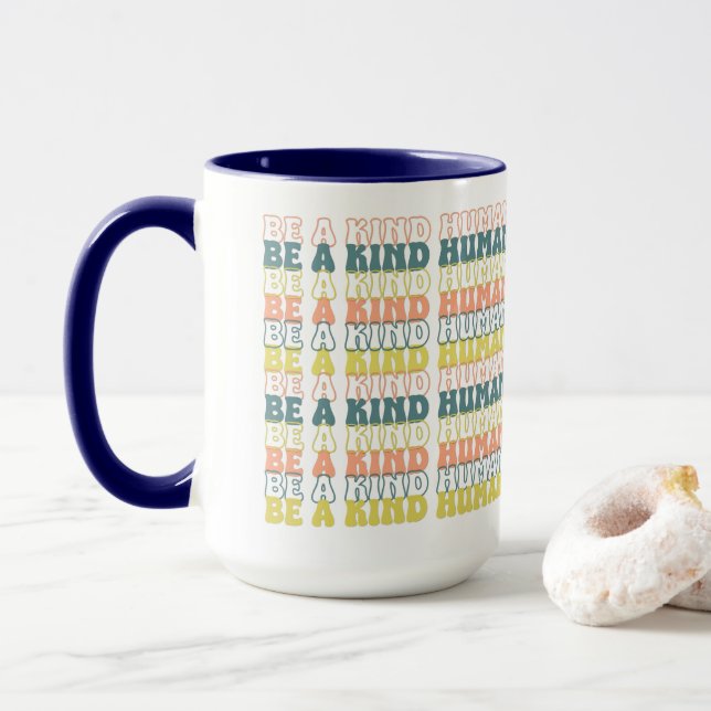 Be a Kind Human Graphic Mug (With Donut)