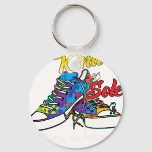 be a kind sole autism awarenes key ring