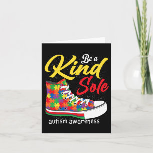 Be A Kind Sole Autism Awareness Month Shoes Puzzle Card