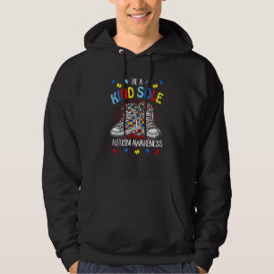 Be A Kind Sole Autism Awareness Puzzle Shoes Dad M Hoodie