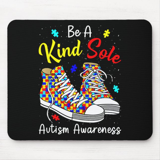 Be A Kind Sole Autism Awareness Rainbow  Mouse Pad (Front)