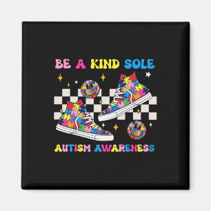 Be A Kind Sole Autism Awareness Sneaker Groovy Puz Magnet