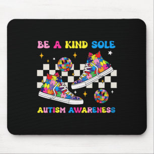 Be A Kind Sole Autism Awareness Sneaker Groovy Puz Mouse Pad