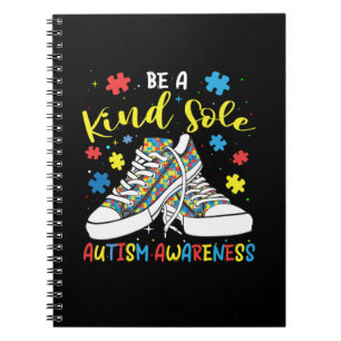 Be A Kind Sole Autism Awareness Trendy Puzzle Shoe Notebook