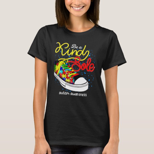 Be A Kind Sole Cute Autism Awareness Month Puzzle  T-Shirt (Front)