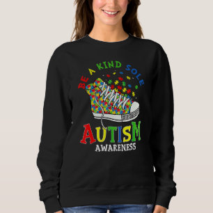 Be A Kind Sole Rainbow Trendy Puzzle Shoes Autism  Sweatshirt
