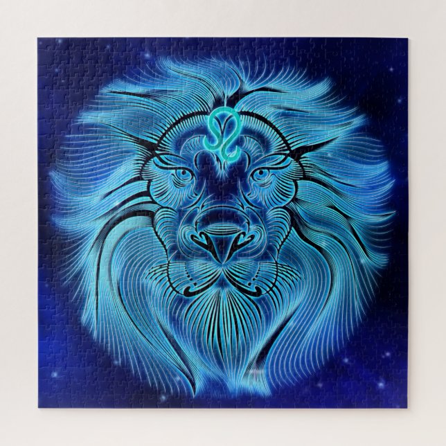 Be a king, be a lion, blue, zodiac sign jigsaw puz jigsaw puzzle (Vertical)