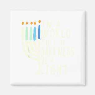 Be A Light Happy Hanukkah Menorah Jewish Gift _3 Magnet