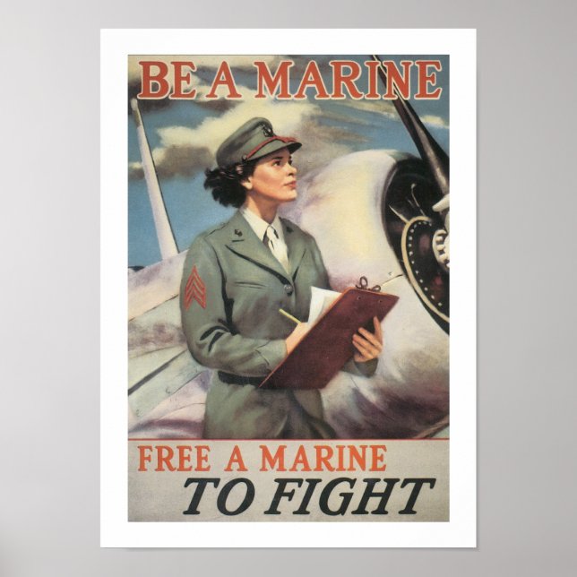 Be a Marine - Free a Marine to Fight Poster (Front)