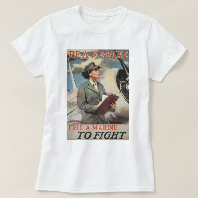 Be A Marine - Free a Marine to Fight T-Shirt (Design Front)
