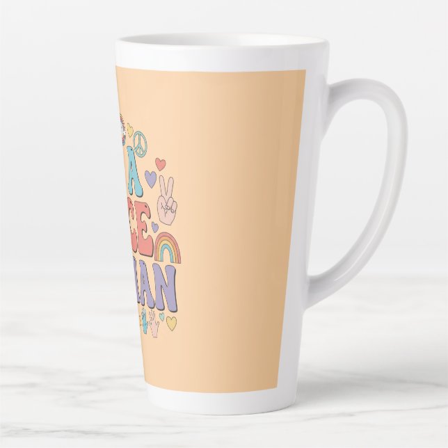 Be a Nice Human – Kindness Rainbow Peace Quote Latte Mug (Right)