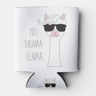 Be a No Drama Llama Art Cartoon Art Llama Art Pun Can Cooler