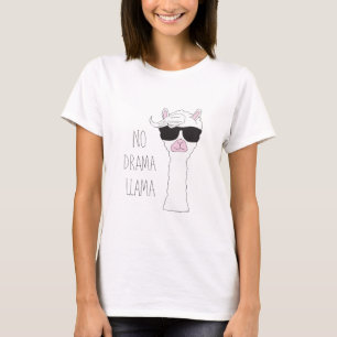 Be a No Drama Llama Art Cartoon Art Llama Art Pun T-Shirt