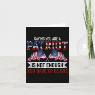 Be A Patriot American Flag Usa Veterans Day Card