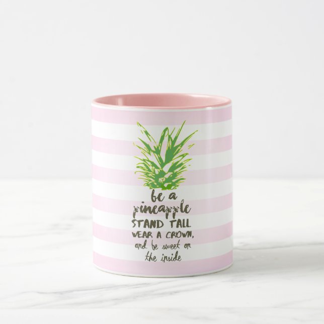 Be A Pineapple Inspirational Quote Typography Mug (Center)