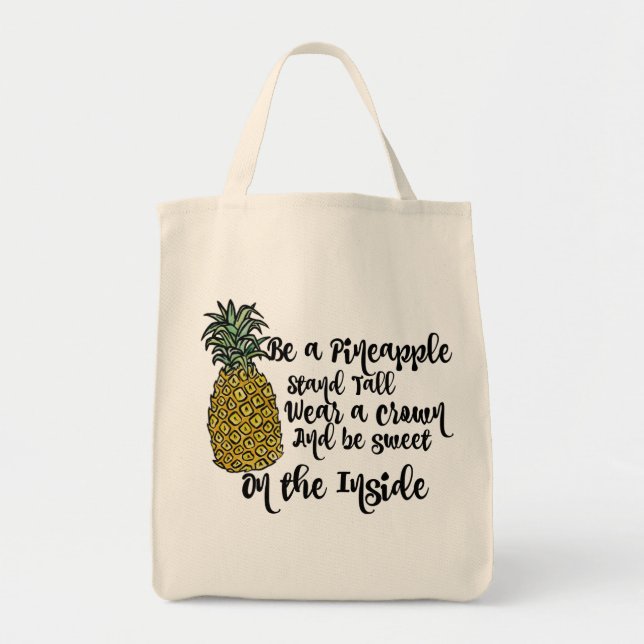 Be a Pineapple shopping tote bag (Front)