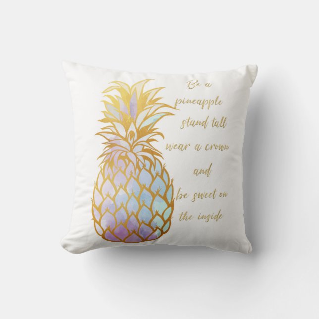 Be A Pineapple Throw Pillow (Front)