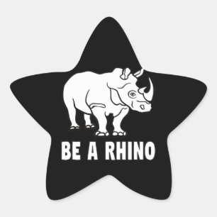 Be A Rhino Rhinoceros Achieve Success Gift Star Sticker