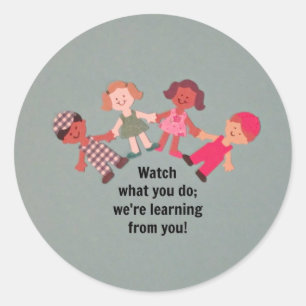 Be a role model for children classic round sticker