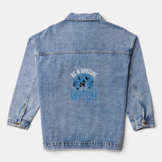 Be A Special Witch Halloween Design_1 Denim Jacket (Back)