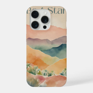 Be A Star Watercolor Landscape Aesthetic iPhone 15 Pro Case