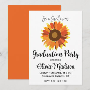Be a Sunflower Graduation Party  Invitation