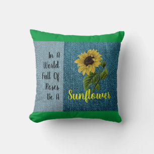 Be A Sunflower Throw Pillow